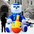 Jumbo 11' ft Hanukkah Inflatable Yard Decoration Lighted Chanukah Themed Bear Blowup Indoor and Outdoor Holiday Decorations LED Glowing with Air Blower, Tie-Down Stakes Chanukah Décor By Zion Judaica by ZionJudaicaLtd