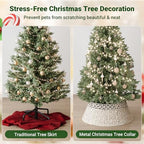 ELYKEN 28 Inch Woven Rattan Christmas Tree Collar, Stylish Seagrass & Water Hyacinth 5-Piece Xmas Tree Skirt for Artificial Trees, Wicker Tree Base Cover with Cord Cut-Out for Home Decor - Image 5