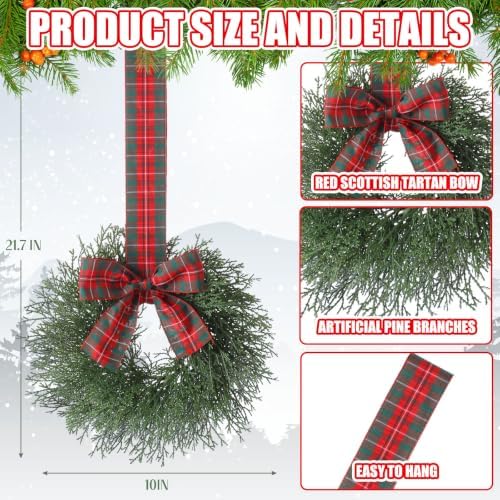 6 Pack 10 Inch Small Christmas Wreaths for Kitchen Cabinet - Image 2