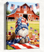 July 4th Patriotic Canvas Wall Art 4th of July USA Decorations American Flag Painting Picture Red White Blue Wall Decor Independence Day Home Decor 16x20in by HomeifHue