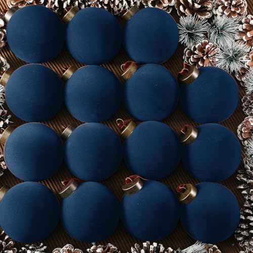 Liliful 15 Pcs Velvet Christmas Ball Ornaments, Navy Blue by Liliful