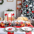 Christmas Placemats Set of 6 Artificial Powder Snow Wreath Charger - Image 4