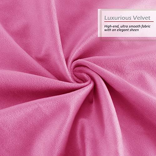Nestl Throw Pillow Covers, Cozy Velvet Decorative Outdoor Pillow Covers 20X20 Inches, Soft Solid Cushion Covers for Sofa, Bed and Car, Set of 4 - Light Pink - Image 5