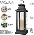 Serene Spaces Living Black Decorative Hurricane Lantern with Clear Glass Panels, Medium Indoor Outdoor Lantern for Porch, Events, Parties & Tabletop Decor, 5" Square & 15" Tall, Pack of 4 - Image 6