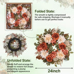 24in Fall Wreaths for Front Door Artificial Autumn Wreath - Image 5