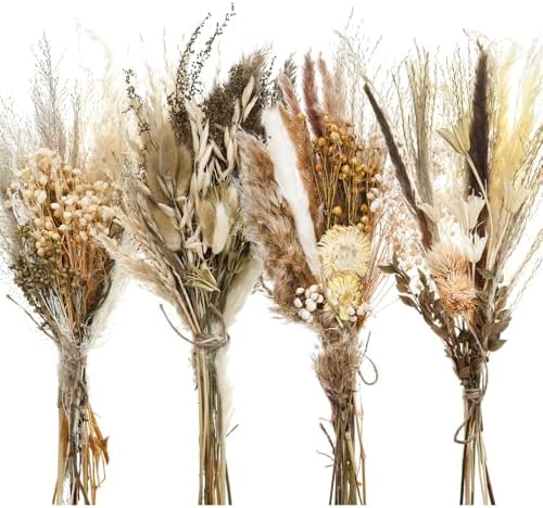 Layhit 4 Pack Large Size Boho Dried Flowers 15-17 Inch, Classic by ShungLan