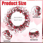 Tingjoo 2 Pcs Valentines Day Coir Door Mat and Heart Wreath for Front Door - Image 3