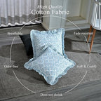 CPC Indigo Regal Hand Block Print 100% Cotton Ruffle Throw Pillow Cover 18x18 inch with Hidden Zipper Decorative for Couch, Bed, Sofa, Farmhouse, Cottagecore Decor Gift Christmas Fall Thanksgiving - Image 3