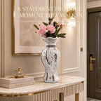 Silver Ceramic Flower Vase with Rhinestone Accents - Image 6