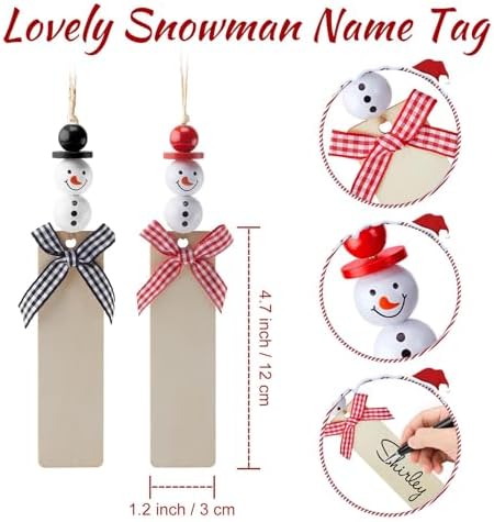 Personalized Christmas Stockings - 18 Inches Hanging Stockings with DIY Snowman Name Tags, 7 Pack Large Size Knitted Stockings for Mantels, Christmas Tree Family Holiday Decor - Image 4
