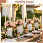 12 Pack Mason Jar Vases for Centerpieces, White Glass Flower Vase - Image 6