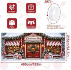 7x16FT Christmas Shop Garage Door Cover Decorations Merry Christmas Garage Door Banner for Outdoor Indoor Christmas Decorations Party Photography Backdrop - Image 2