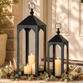24" & 17" Large Outdoor Floor Lantern, Set of 2 Fall Porch Decor by Staymoment