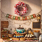 Cinnvoice Front Door Decor Wreath Sign Party Decorations Themed Wreath Ornament for Birthday Party Home Porch Window Wall Art Door Plaque(Gone Fishing) - Image 5