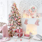 Zomiboo 12 Pcs Vintage Pink Glass Christmas Ball Ornaments Set 3.15" - Image 5