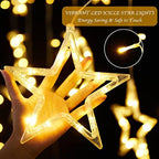 Christmas LED Curtain String Lights - 18FT 12 Drops 138 LED Star Moon Hanging Lights with Remote, 8 Modes, 6H Timer, Waterproof Connectable Window Lights for Indoor Outdoor Holiday Decorations - Image 2