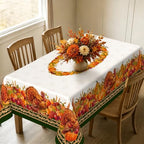 Rectangle Fall Tablecloth 60x120 Inch, Thanksgiving Autumn Harves Turkey Pumpkin Table Cloth, Waterproof Wrinkle Resistant Table Cover for Fall Decorations Decor - Image 3