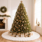 YEAHOME Christmas Tree Skirt, 72 Inch White Soft Faux Fur Tree Skirts Plush Christmas Decorations, White Ornaments Christmas Tree Skirts Xmas Decorations Indoor Holiday Party Decor - Image 5
