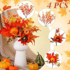Rattan Cornucopia Basket Thanksgiving Fall Table Centerpiece - Image 3