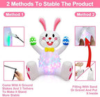 TURNMEON 4FT Easter Inflatable Bunny with Rotating Colorful LED Lights - Waterproof Outdoor Decorations Blow Up Yard Decor for Garden, Lawn, Includes Ground Stakes & Sandbags - Image 4