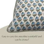 Floral Pillow Covers Sky Blue and sage Green Set of 2 Pillow Covers 24 x 24 inches Farmhouse Pillow Covers for Couch Bed Bedroom Living Throw Pillow Covers Boho Decorative Pillow - Image 4