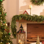 Valery Madelyn 6 Ft Artificial Norfolk Pine Garland for Mantle, Real Tough Christmas Cedar Garland with Light, Lighted Winter Pine Branches for Home Stairs Fireplace Table Indoor Outdoor Holiday Decor - Image 2