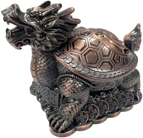 Briskfeel Feng Shui Dragon Turtle Multi Functional Metal Statue Wealth Prosperity Sculpture for Living Room Office Desk Feng Shui Art Best Housewarming Congratulatory GIF (D1 Bronze) - Image 4