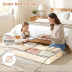 Budding Joy 6 Pack 95L Under Bed Storage Containers Beige - Image 2