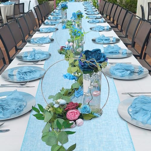 LuoluoHouse Green Table Runner Roll Farmhouse Burlap Table Runners 6 Packs 13x84 inch Jute Table Linens for Rustic Wedding Spring Table Decorations - Image 4
