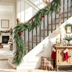 12FT 1Pcs Prelit Realistic Faux Pine Cedar Garland for Christmas Decor Home - Image 3