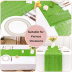 Sugargirl 10 Packs 12 x 72 inches Sequin Table Runner, Glitter Apple Green Table Runner for Birthday Party Supplies Wedding Holiday Celebration Event Decorations - Image 6