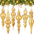 Soaoo 6 Pcs 6.3 in Champagne Gold Mercury Glass Finial Christmas Ornaments by Soaoo