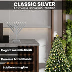 12" Electric LED Menorah Lights – Small Plug-in Hanukkah Menorah Lamp for Window or Tabletop Display Chabad Style - Image 4