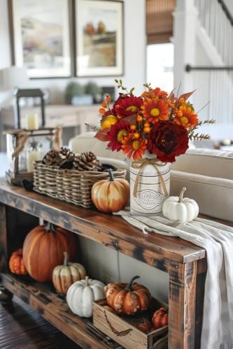 Fall Centerpieces for Tables Fall Flowers in Vase Fall Floral Arrangement - Image 6
