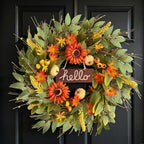 Qingbei Rina Fall Wreaths for Front Door Outside with Sunflower, 22 Inch - Image 2
