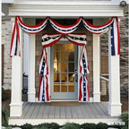 2 Pack Patriotic Bunting Banner, 4th of July Outdoor Porch Decorations 2.5 x 20 ft Red White and Blue American Flag for Memorial Day, Veterans Day, Home Yard (Independence Day-1) - Image 5