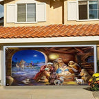 Christmas Thanksgiving Garage Door Banner - Large Hanging Backdrop Cover for Xmas New Year Outdoor Holiday Decorations, 6.6x5ft,B - Image 2