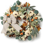 Valery Madelyn 20'' Fall Wreaths for Front Door with LED Lights by ValeryMadelyn