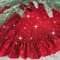 Red Tree Skirt 45 Inch Sequin Christmas Tree Skirt Ruffle by Unknown