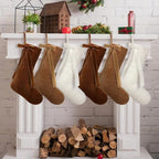 Leumoi 18 Inch Velvet Christmas Stockings Set of 6 Rustic Farmhouse Mantels by Leumoi