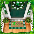Moucuny 2 Pcs St. Patrick's Day Doormat Outdoor, Shamrock Theme, Non-Slip - Image 2