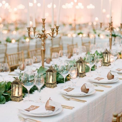 24 Pack Brass Mini Lanterns Decorative Indoor, for Centerpiece - Image 7