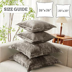 Luxurious Velvet Throw Pillow Covers 20x20 Set of 2 Decorative Pillow Covers Solid Square Cushion Case for Sofa Couch Bedroom Farmhouse, Brown - Image 5