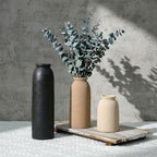 Ceramic Vase Set of 3, Small Flower Rustic Vase Home Decor Neutral Modern Farmhouse Boho Pampas Pottery Vases Decorative Centerpiece for Table Mantel Shelf Living Room Kitchen Bathroom - Image 3