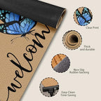 Butterfly Coco Coir Doormat Door Welcome Mat for Home Entrance Front Door, Cute Rustic Colorful Butterfly Welcome Floor Mats for Outdoor Outside Entryway 30x17 Inch - Image 7