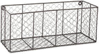 DII Chicken Wire Collection Farmhouse Vintage Wall Baskets, Medium Basket, Vintage Grey - Image 2
