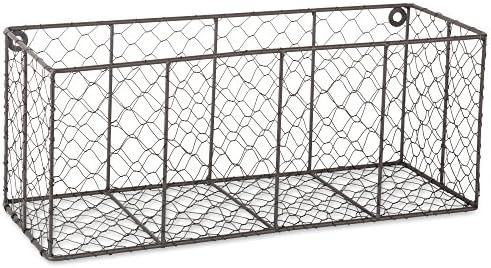 DII Chicken Wire Collection Farmhouse Vintage Wall Baskets, Medium Basket, Vintage Grey - Image 2