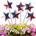 Pickmesh 6 Pcs 12 In 4th of July Outddoor Decor Patriotic Star Yard Stakes by Pickmesh