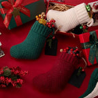 Zubebe 12 Pcs Christmas Mini Stockings Knitted Stocking, White Red Green - Image 6