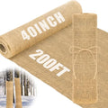 Buryeah 1 Pack 40 Inch X 200 ft Burlap Fabrics Roll Natural Jute Garden by Buryeah